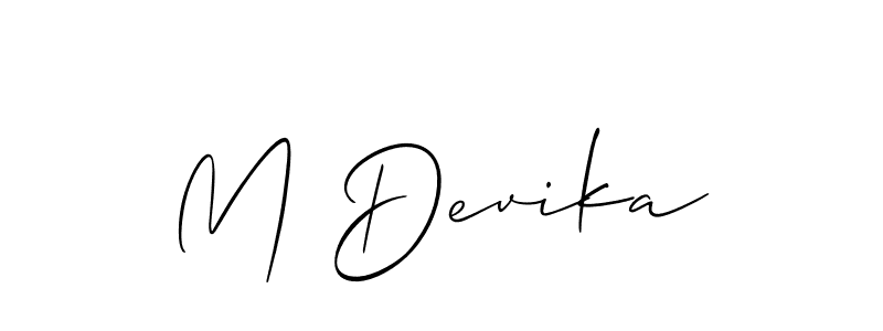 Check out images of Autograph of M Devika name. Actor M Devika Signature Style. Allison_Script is a professional sign style online. M Devika signature style 2 images and pictures png