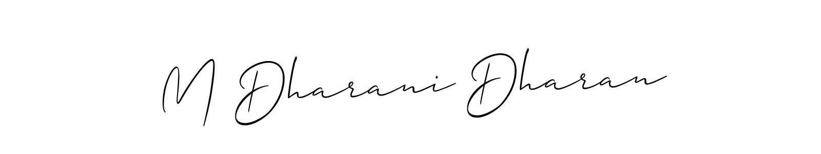 How to Draw M Dharani Dharan signature style? Allison_Script is a latest design signature styles for name M Dharani Dharan. M Dharani Dharan signature style 2 images and pictures png