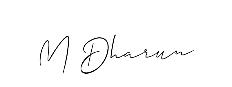 Create a beautiful signature design for name M Dharun. With this signature (Allison_Script) fonts, you can make a handwritten signature for free. M Dharun signature style 2 images and pictures png