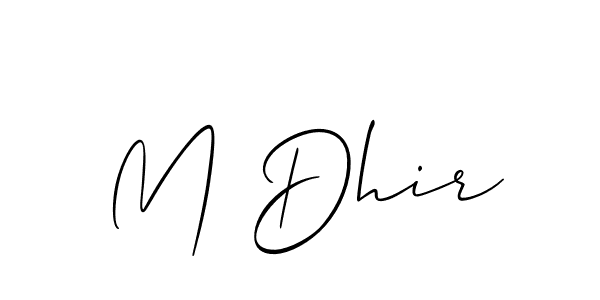 How to make M Dhir name signature. Use Allison_Script style for creating short signs online. This is the latest handwritten sign. M Dhir signature style 2 images and pictures png