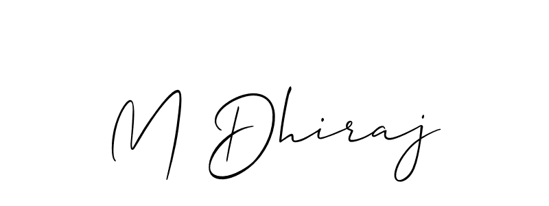 You should practise on your own different ways (Allison_Script) to write your name (M Dhiraj) in signature. don't let someone else do it for you. M Dhiraj signature style 2 images and pictures png