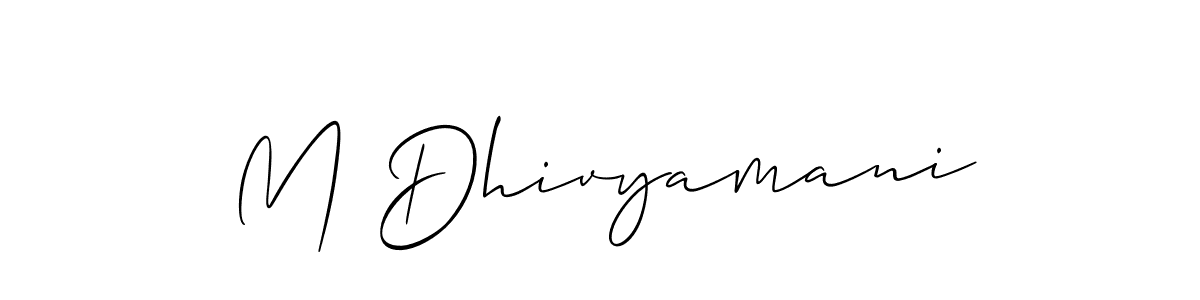 Check out images of Autograph of M Dhivyamani name. Actor M Dhivyamani Signature Style. Allison_Script is a professional sign style online. M Dhivyamani signature style 2 images and pictures png
