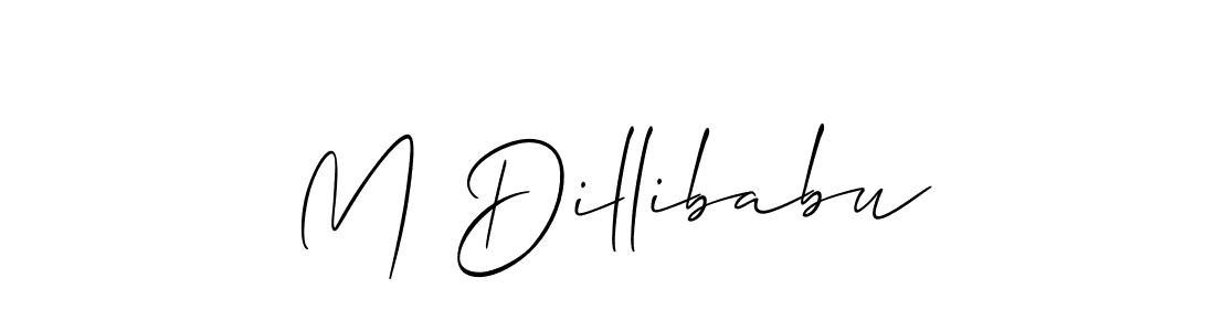 if you are searching for the best signature style for your name M Dillibabu. so please give up your signature search. here we have designed multiple signature styles  using Allison_Script. M Dillibabu signature style 2 images and pictures png