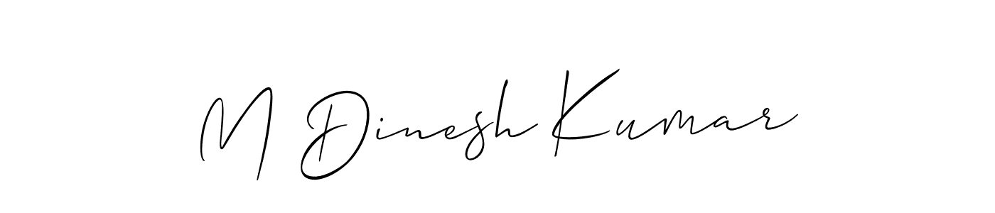if you are searching for the best signature style for your name M Dinesh Kumar. so please give up your signature search. here we have designed multiple signature styles  using Allison_Script. M Dinesh Kumar signature style 2 images and pictures png