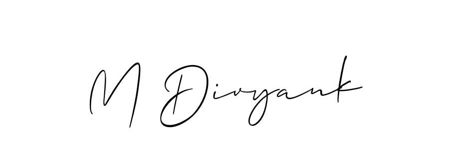 How to Draw M Divyank signature style? Allison_Script is a latest design signature styles for name M Divyank. M Divyank signature style 2 images and pictures png