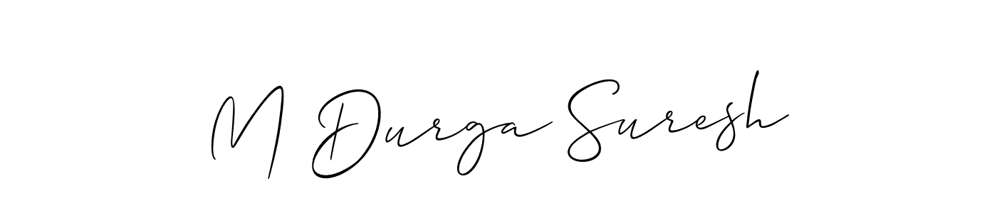 Allison_Script is a professional signature style that is perfect for those who want to add a touch of class to their signature. It is also a great choice for those who want to make their signature more unique. Get M Durga Suresh name to fancy signature for free. M Durga Suresh signature style 2 images and pictures png