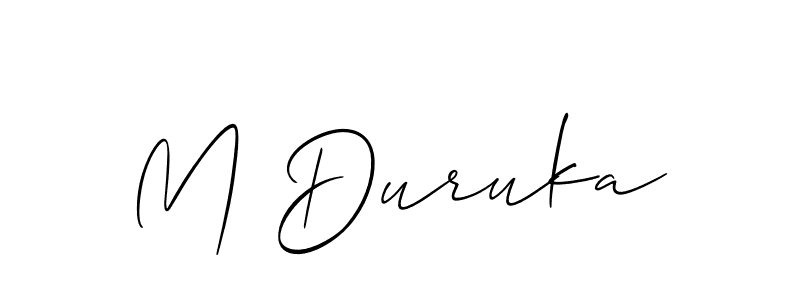 Design your own signature with our free online signature maker. With this signature software, you can create a handwritten (Allison_Script) signature for name M Duruka. M Duruka signature style 2 images and pictures png