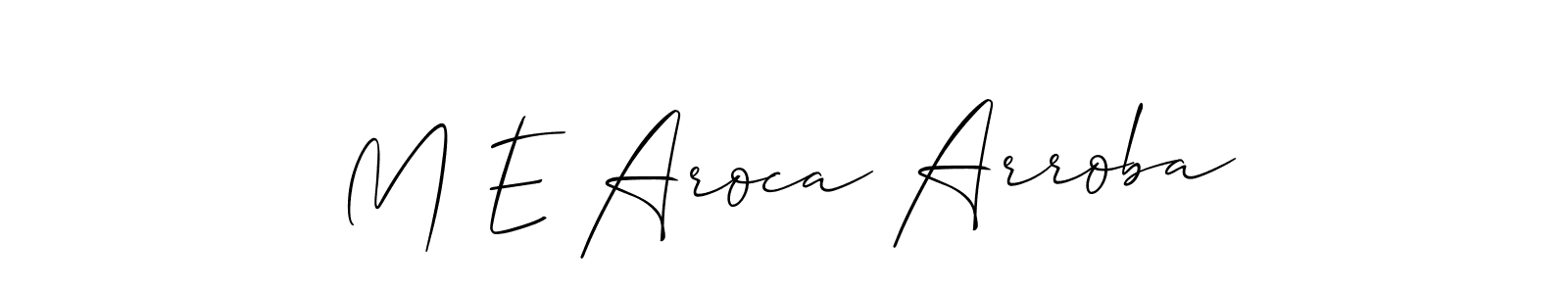 How to Draw M E Aroca Arroba signature style? Allison_Script is a latest design signature styles for name M E Aroca Arroba. M E Aroca Arroba signature style 2 images and pictures png
