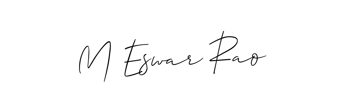Also You can easily find your signature by using the search form. We will create M Eswar Rao name handwritten signature images for you free of cost using Allison_Script sign style. M Eswar Rao signature style 2 images and pictures png