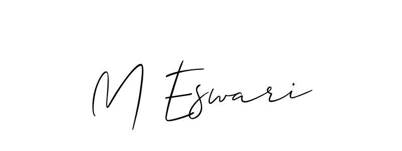 Allison_Script is a professional signature style that is perfect for those who want to add a touch of class to their signature. It is also a great choice for those who want to make their signature more unique. Get M Eswari name to fancy signature for free. M Eswari signature style 2 images and pictures png