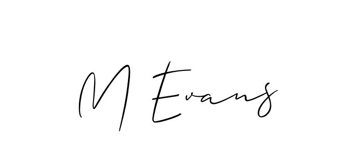 Use a signature maker to create a handwritten signature online. With this signature software, you can design (Allison_Script) your own signature for name M Evans. M Evans signature style 2 images and pictures png