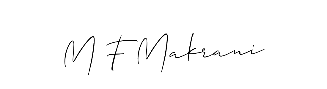 Design your own signature with our free online signature maker. With this signature software, you can create a handwritten (Allison_Script) signature for name M F Makrani. M F Makrani signature style 2 images and pictures png