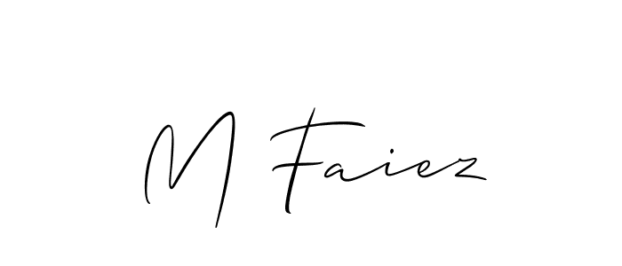 How to make M Faiez signature? Allison_Script is a professional autograph style. Create handwritten signature for M Faiez name. M Faiez signature style 2 images and pictures png