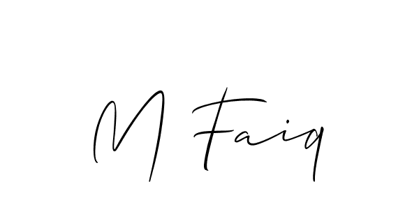 Design your own signature with our free online signature maker. With this signature software, you can create a handwritten (Allison_Script) signature for name M Faiq. M Faiq signature style 2 images and pictures png