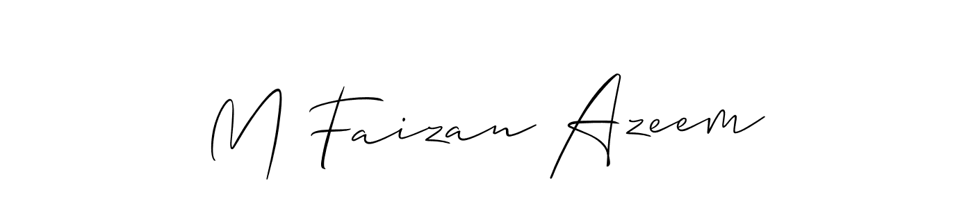 Similarly Allison_Script is the best handwritten signature design. Signature creator online .You can use it as an online autograph creator for name M Faizan Azeem. M Faizan Azeem signature style 2 images and pictures png