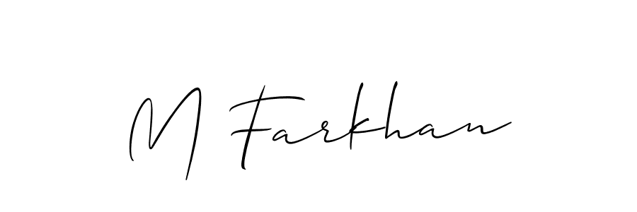 Also we have M Farkhan name is the best signature style. Create professional handwritten signature collection using Allison_Script autograph style. M Farkhan signature style 2 images and pictures png