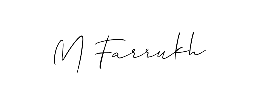 Create a beautiful signature design for name M Farrukh. With this signature (Allison_Script) fonts, you can make a handwritten signature for free. M Farrukh signature style 2 images and pictures png