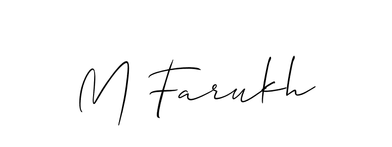 Also You can easily find your signature by using the search form. We will create M Farukh name handwritten signature images for you free of cost using Allison_Script sign style. M Farukh signature style 2 images and pictures png