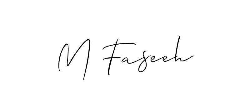 M Faseeh stylish signature style. Best Handwritten Sign (Allison_Script) for my name. Handwritten Signature Collection Ideas for my name M Faseeh. M Faseeh signature style 2 images and pictures png