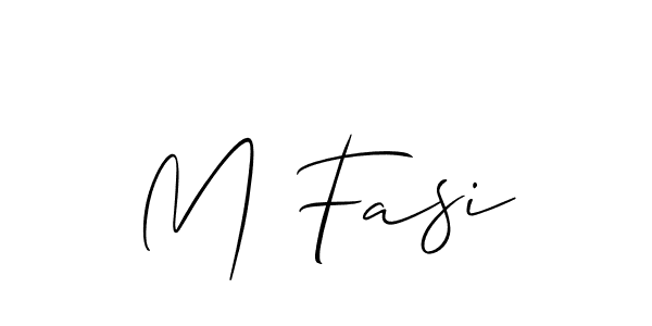 How to Draw M Fasi signature style? Allison_Script is a latest design signature styles for name M Fasi. M Fasi signature style 2 images and pictures png