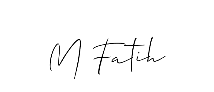 You should practise on your own different ways (Allison_Script) to write your name (M Fatih) in signature. don't let someone else do it for you. M Fatih signature style 2 images and pictures png