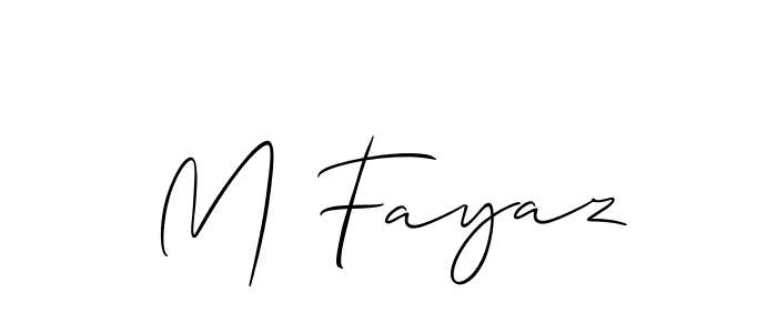 Use a signature maker to create a handwritten signature online. With this signature software, you can design (Allison_Script) your own signature for name M Fayaz. M Fayaz signature style 2 images and pictures png