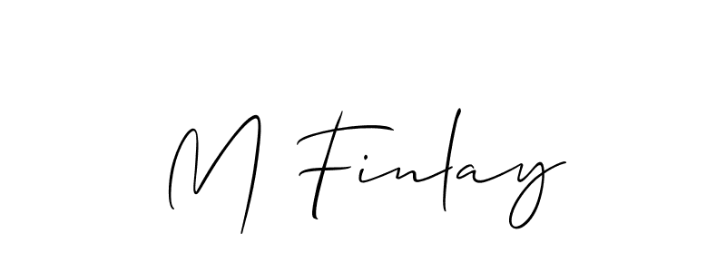 Also You can easily find your signature by using the search form. We will create M Finlay name handwritten signature images for you free of cost using Allison_Script sign style. M Finlay signature style 2 images and pictures png