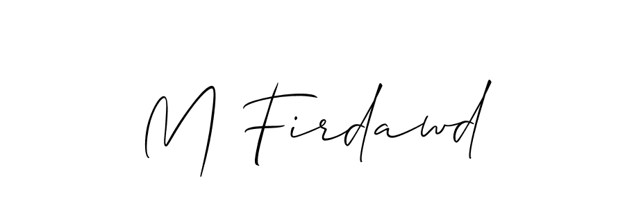Check out images of Autograph of M Firdawd name. Actor M Firdawd Signature Style. Allison_Script is a professional sign style online. M Firdawd signature style 2 images and pictures png