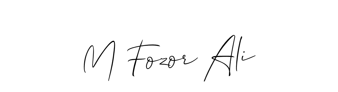 Create a beautiful signature design for name M Fozor Ali. With this signature (Allison_Script) fonts, you can make a handwritten signature for free. M Fozor Ali signature style 2 images and pictures png