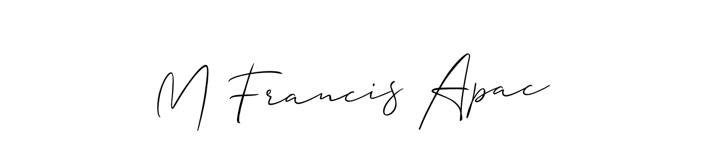 See photos of M Francis Apac official signature by Spectra . Check more albums & portfolios. Read reviews & check more about Allison_Script font. M Francis Apac signature style 2 images and pictures png