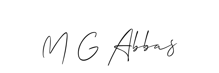 Allison_Script is a professional signature style that is perfect for those who want to add a touch of class to their signature. It is also a great choice for those who want to make their signature more unique. Get M G Abbas name to fancy signature for free. M G Abbas signature style 2 images and pictures png