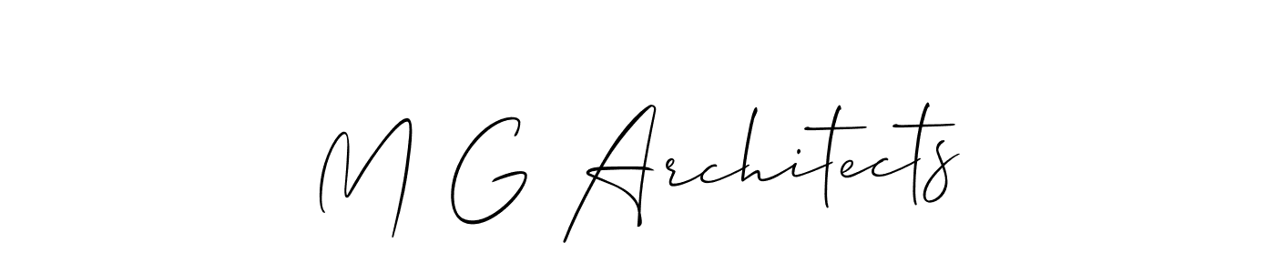 Create a beautiful signature design for name M G Architects. With this signature (Allison_Script) fonts, you can make a handwritten signature for free. M G Architects signature style 2 images and pictures png