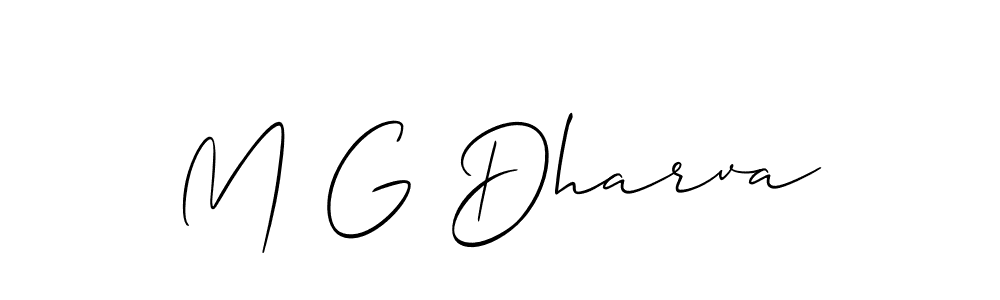 Create a beautiful signature design for name M G Dharva. With this signature (Allison_Script) fonts, you can make a handwritten signature for free. M G Dharva signature style 2 images and pictures png