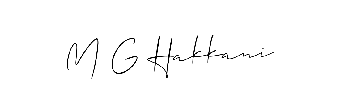 Also You can easily find your signature by using the search form. We will create M G Hakkani name handwritten signature images for you free of cost using Allison_Script sign style. M G Hakkani signature style 2 images and pictures png