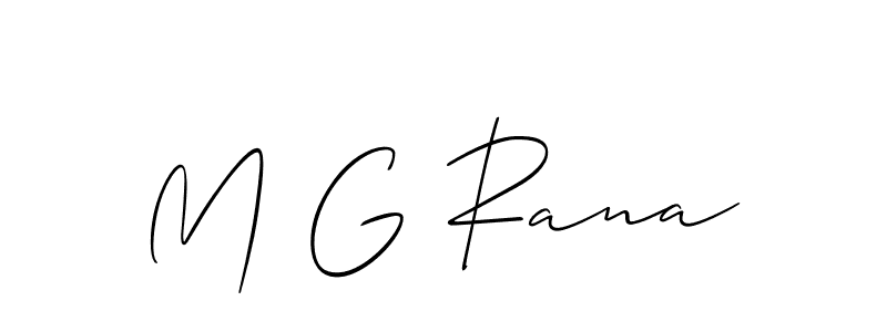 M G Rana stylish signature style. Best Handwritten Sign (Allison_Script) for my name. Handwritten Signature Collection Ideas for my name M G Rana. M G Rana signature style 2 images and pictures png