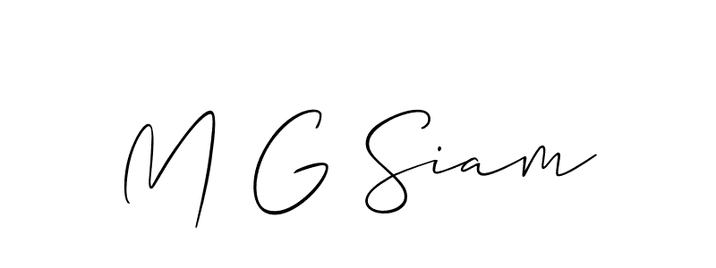 Best and Professional Signature Style for M G Siam. Allison_Script Best Signature Style Collection. M G Siam signature style 2 images and pictures png