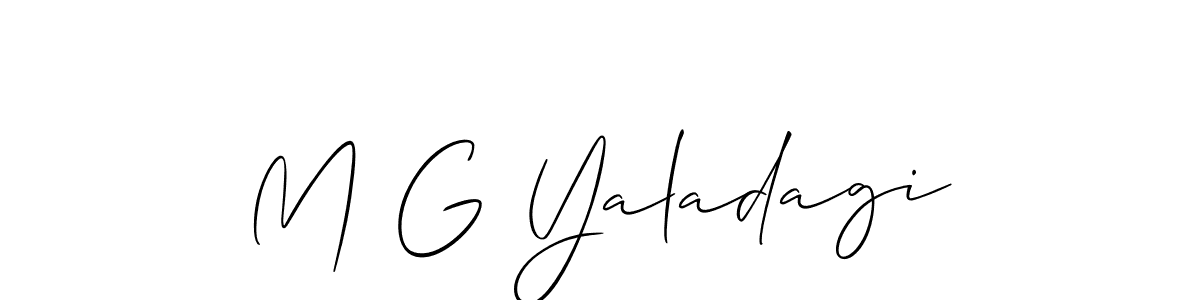 Also we have M G Yaladagi name is the best signature style. Create professional handwritten signature collection using Allison_Script autograph style. M G Yaladagi signature style 2 images and pictures png