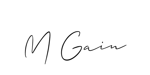 Make a beautiful signature design for name M Gain. With this signature (Allison_Script) style, you can create a handwritten signature for free. M Gain signature style 2 images and pictures png