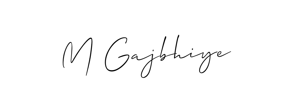 How to make M Gajbhiye name signature. Use Allison_Script style for creating short signs online. This is the latest handwritten sign. M Gajbhiye signature style 2 images and pictures png