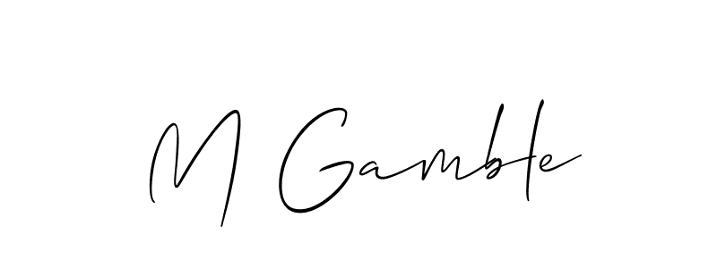 Use a signature maker to create a handwritten signature online. With this signature software, you can design (Allison_Script) your own signature for name M Gamble. M Gamble signature style 2 images and pictures png