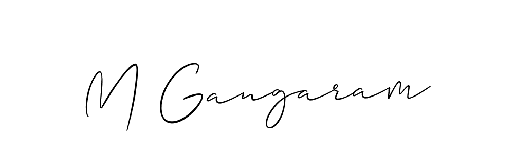 The best way (Allison_Script) to make a short signature is to pick only two or three words in your name. The name M Gangaram include a total of six letters. For converting this name. M Gangaram signature style 2 images and pictures png