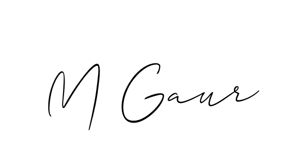 Also You can easily find your signature by using the search form. We will create M Gaur name handwritten signature images for you free of cost using Allison_Script sign style. M Gaur signature style 2 images and pictures png