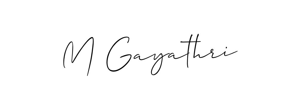 M Gayathri stylish signature style. Best Handwritten Sign (Allison_Script) for my name. Handwritten Signature Collection Ideas for my name M Gayathri. M Gayathri signature style 2 images and pictures png