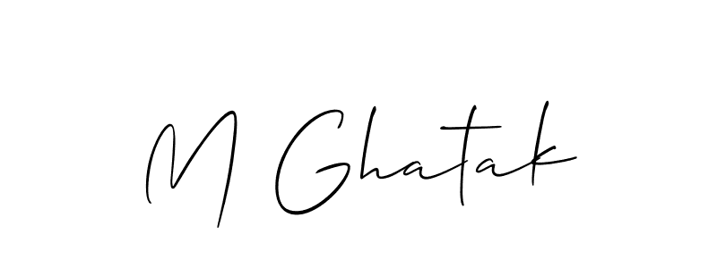 Allison_Script is a professional signature style that is perfect for those who want to add a touch of class to their signature. It is also a great choice for those who want to make their signature more unique. Get M Ghatak name to fancy signature for free. M Ghatak signature style 2 images and pictures png