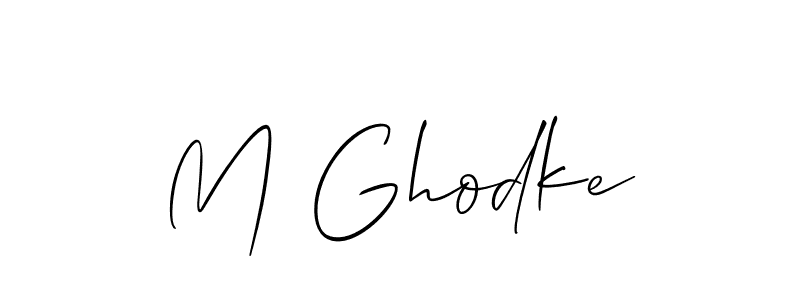 Also we have M Ghodke name is the best signature style. Create professional handwritten signature collection using Allison_Script autograph style. M Ghodke signature style 2 images and pictures png