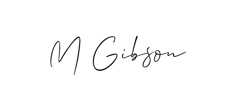 Make a beautiful signature design for name M Gibson. With this signature (Allison_Script) style, you can create a handwritten signature for free. M Gibson signature style 2 images and pictures png