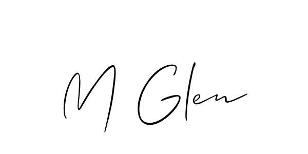 Make a beautiful signature design for name M Glen. With this signature (Allison_Script) style, you can create a handwritten signature for free. M Glen signature style 2 images and pictures png
