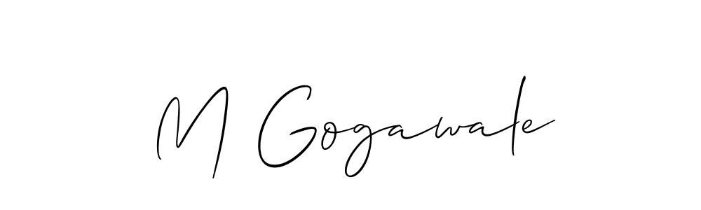 Design your own signature with our free online signature maker. With this signature software, you can create a handwritten (Allison_Script) signature for name M Gogawale. M Gogawale signature style 2 images and pictures png
