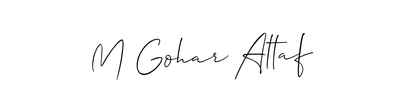 M Gohar Altaf stylish signature style. Best Handwritten Sign (Allison_Script) for my name. Handwritten Signature Collection Ideas for my name M Gohar Altaf. M Gohar Altaf signature style 2 images and pictures png