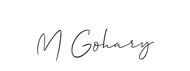 M Gohary stylish signature style. Best Handwritten Sign (Allison_Script) for my name. Handwritten Signature Collection Ideas for my name M Gohary. M Gohary signature style 2 images and pictures png